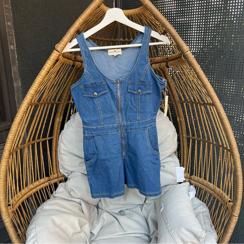 Derek Heart denim romper